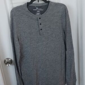 Marc Anthony Long Sleeve Gray Henley Shirt
